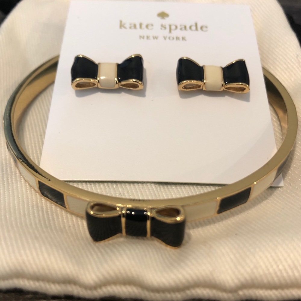 Kate Spade Bow earring and bangle set